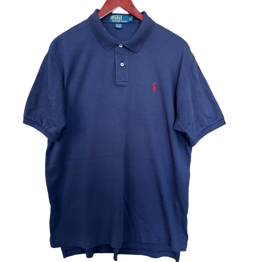 Polo Ralph Lauren Polo Shirt Mens XL Blue Red Pony Golf Preppy Country Club